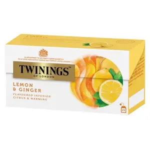 Trà Chanh Gừng, Lemon & Ginger, Citrus & Warming, 25 Túi Trà (50g) - TWININGS